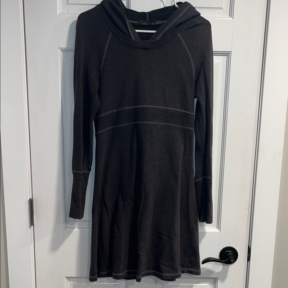 Prana Nanette Hooded Sweatshirt Dress 100% Organic Cotton Size XS